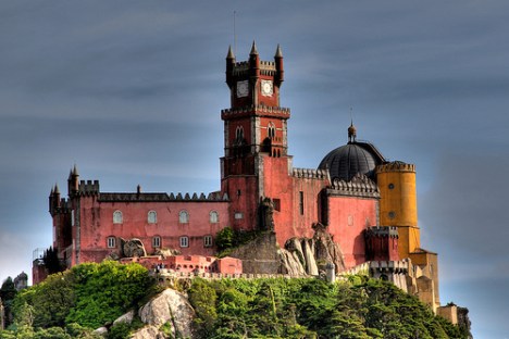 a castle with a clock tower