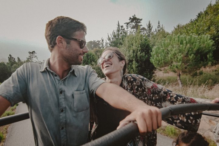 a man holding a bicycle