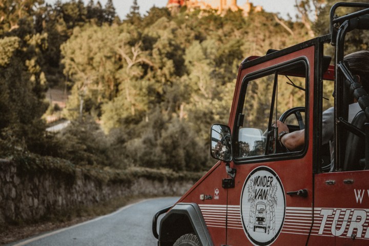 a truck that is driving down the road