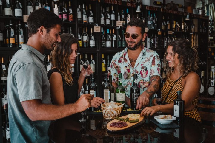 a man sitting at a table in a restaurant